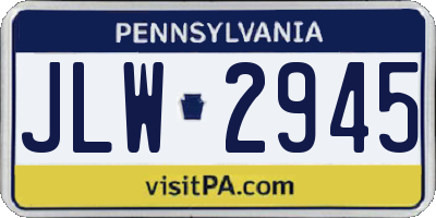 PA license plate JLW2945