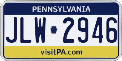 PA license plate JLW2946