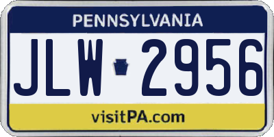 PA license plate JLW2956