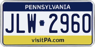 PA license plate JLW2960