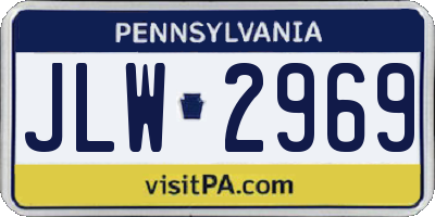 PA license plate JLW2969