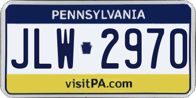 PA license plate JLW2970