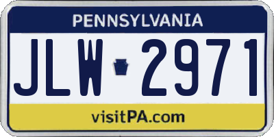 PA license plate JLW2971
