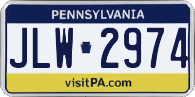 PA license plate JLW2974