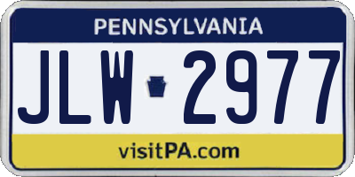 PA license plate JLW2977