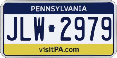 PA license plate JLW2979