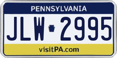 PA license plate JLW2995