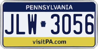 PA license plate JLW3056
