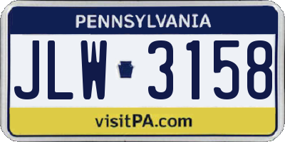 PA license plate JLW3158