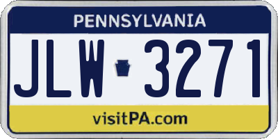 PA license plate JLW3271
