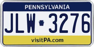 PA license plate JLW3276