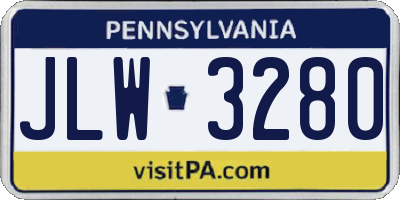PA license plate JLW3280