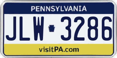 PA license plate JLW3286