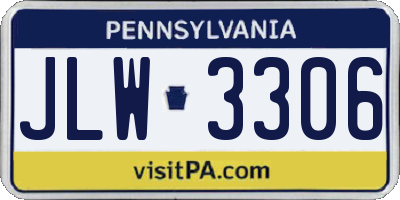 PA license plate JLW3306