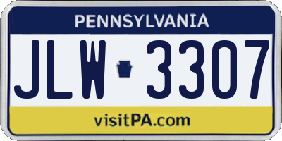 PA license plate JLW3307