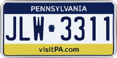 PA license plate JLW3311