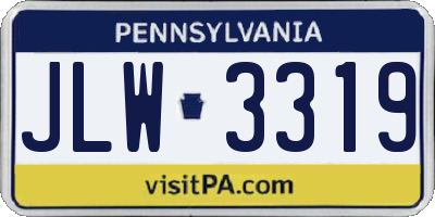 PA license plate JLW3319