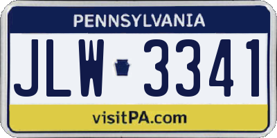 PA license plate JLW3341