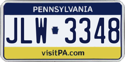PA license plate JLW3348