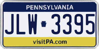 PA license plate JLW3395