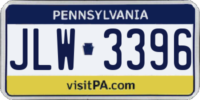 PA license plate JLW3396