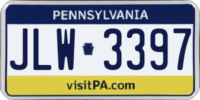 PA license plate JLW3397