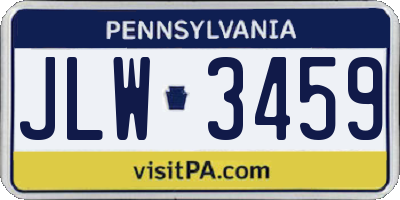 PA license plate JLW3459