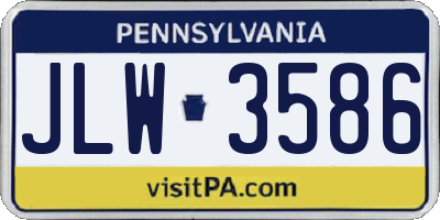PA license plate JLW3586