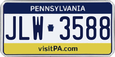 PA license plate JLW3588