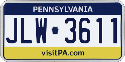 PA license plate JLW3611