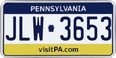 PA license plate JLW3653