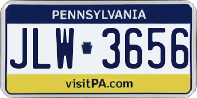 PA license plate JLW3656
