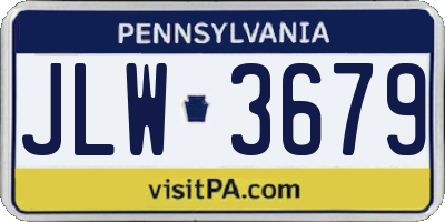 PA license plate JLW3679