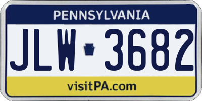 PA license plate JLW3682