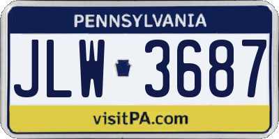 PA license plate JLW3687