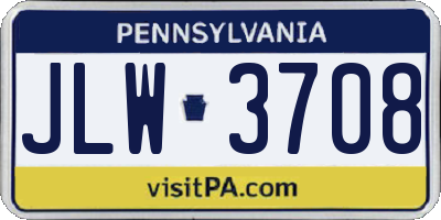 PA license plate JLW3708