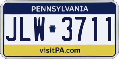 PA license plate JLW3711