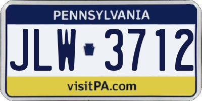 PA license plate JLW3712
