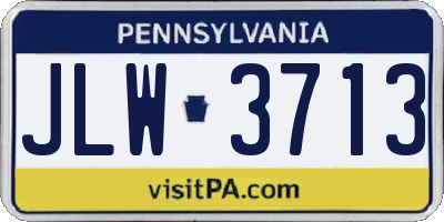 PA license plate JLW3713