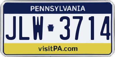 PA license plate JLW3714