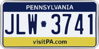PA license plate JLW3741