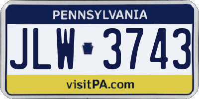 PA license plate JLW3743