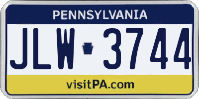 PA license plate JLW3744