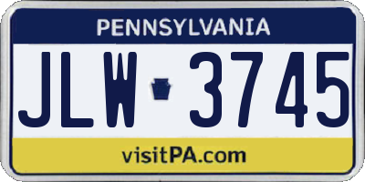 PA license plate JLW3745