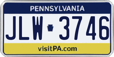 PA license plate JLW3746
