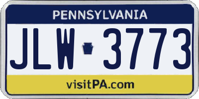 PA license plate JLW3773
