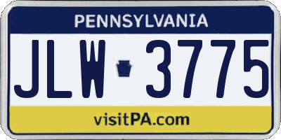 PA license plate JLW3775