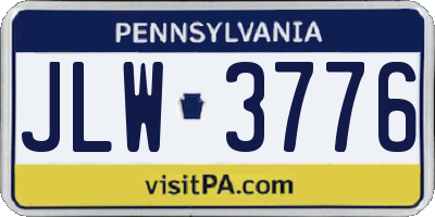 PA license plate JLW3776