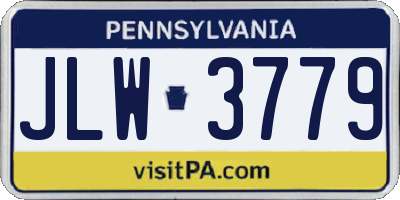 PA license plate JLW3779