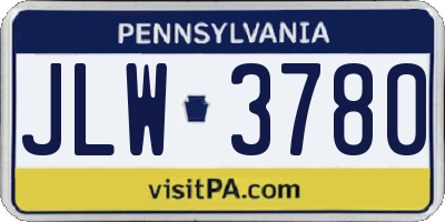 PA license plate JLW3780